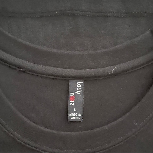 Black Shirt with Sequin Fleur de Lis Emblem and “Who Dat”, Custom Made - Picture 2 of 2